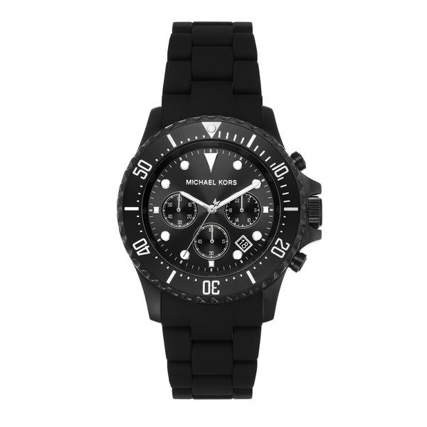 Michael Kors Everest Chronograph Black Dial Black Silicone Strap Watch For Men - MK8980 Buy Now By Michael Kors