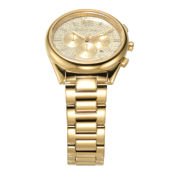 Michael Kors Janelle Chronograph Gold Dial Gold Steel Strap Watch For Men - MK8995 Buy Now By Michael Kors