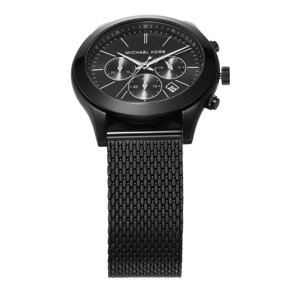 Michael Kors Slim Runway Chronograph Black Dial Black Mesh Bracelet Watch For Men - MK9060 Buy Now By Michael Kors