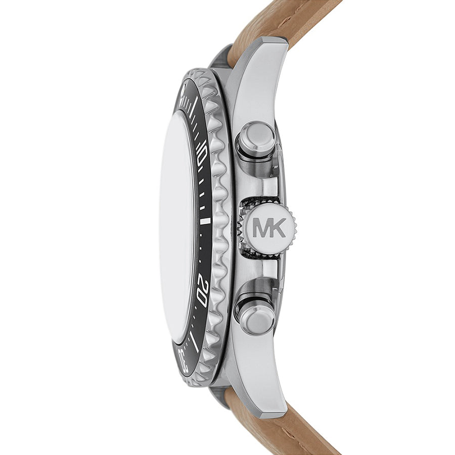 Michael Kors Everest Analog White Dial Brown Leather Strap Watch For Men - MK9092 Buy Now By Michael Kors