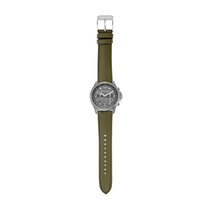 Michael Kors Pilot Chronograph Grey Dial Grey Leather Strap Watch for Men - MK9129 Buy Now By Michael Kors