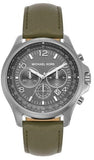 Michael Kors Pilot Chronograph Grey Dial Grey Leather Strap Watch for Men - MK9129 Buy Now By Michael Kors