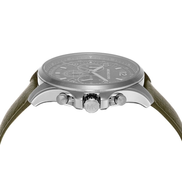 Michael Kors Pilot Chronograph Grey Dial Grey Leather Strap Watch for Men - MK9129 Buy Now By Michael Kors