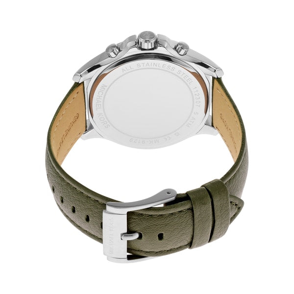 Michael Kors Pilot Chronograph Grey Dial Grey Leather Strap Watch for Men - MK9129 Buy Now By Michael Kors