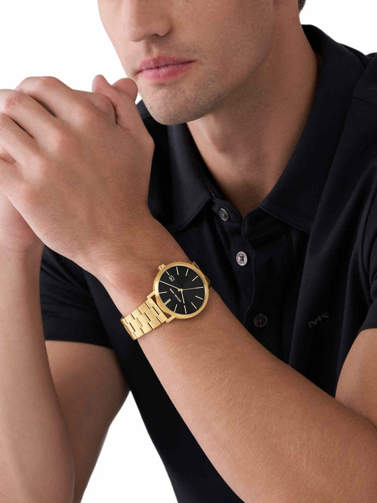 Michael Kors Blake Quartz Black Dial Gold Steel Strap Watch for Men - MK9136 Buy Now By Michael Kors