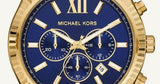 Michael Kors Lexington Chronograph Blue Dial Gold Steel Strap Watch for Men - MK9153 Buy Now By Michael Kors