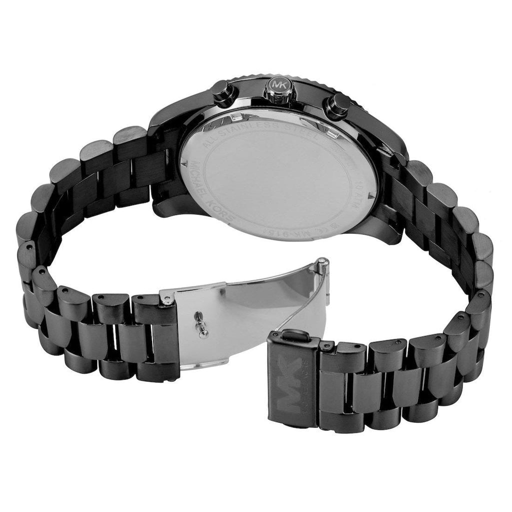 Michael Kors Lexington Chronograph Black Dial Black Steel Strap Watch for Men - MK9154 Buy Now By Michael Kors