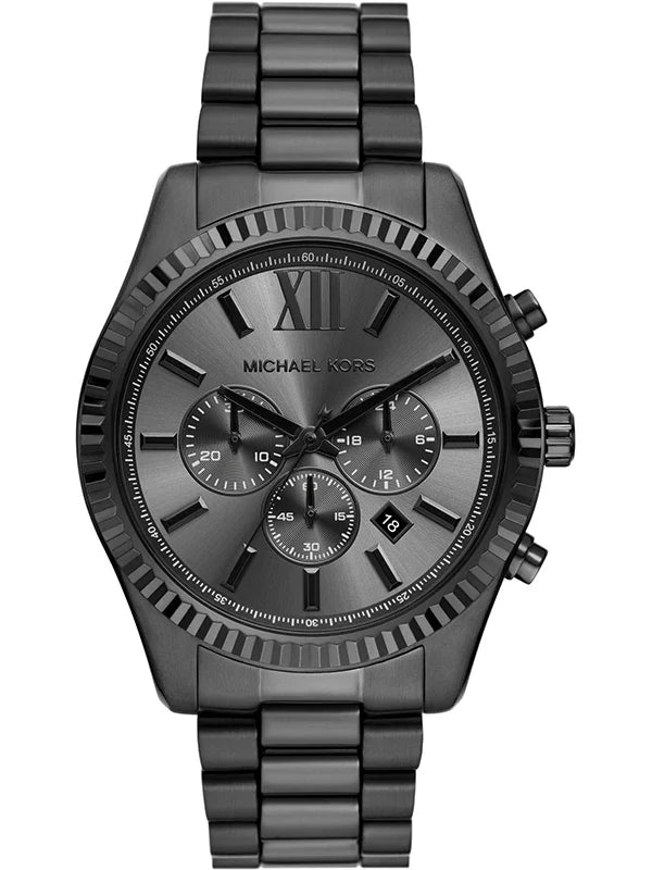 Michael Kors Lexington Chronograph Black Dial Black Steel Strap Watch for Men - MK9154 Buy Now By Michael Kors