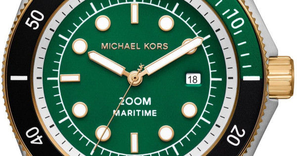 Michael Kors Maritime Analog Green Dial Black Silicone Strap Watch for Men - MK9158 Buy Now By Michael Kors