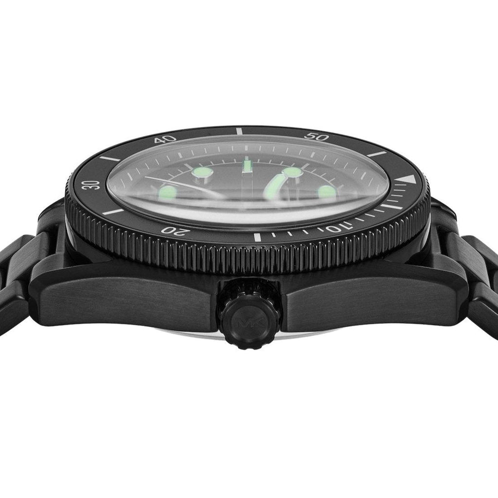 Michael Kors Maritime Three Hand Black Dial Black Steel Strap Watch for Men - MK9181 Buy Now By Michael Kors