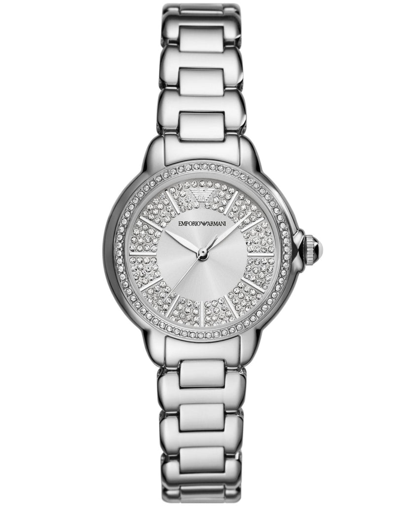 Emporio Armani Mia Three Crystals Silver Dial Silver Steel Strap Watch For Women - AR11632 Buy Now By Emporio Armani