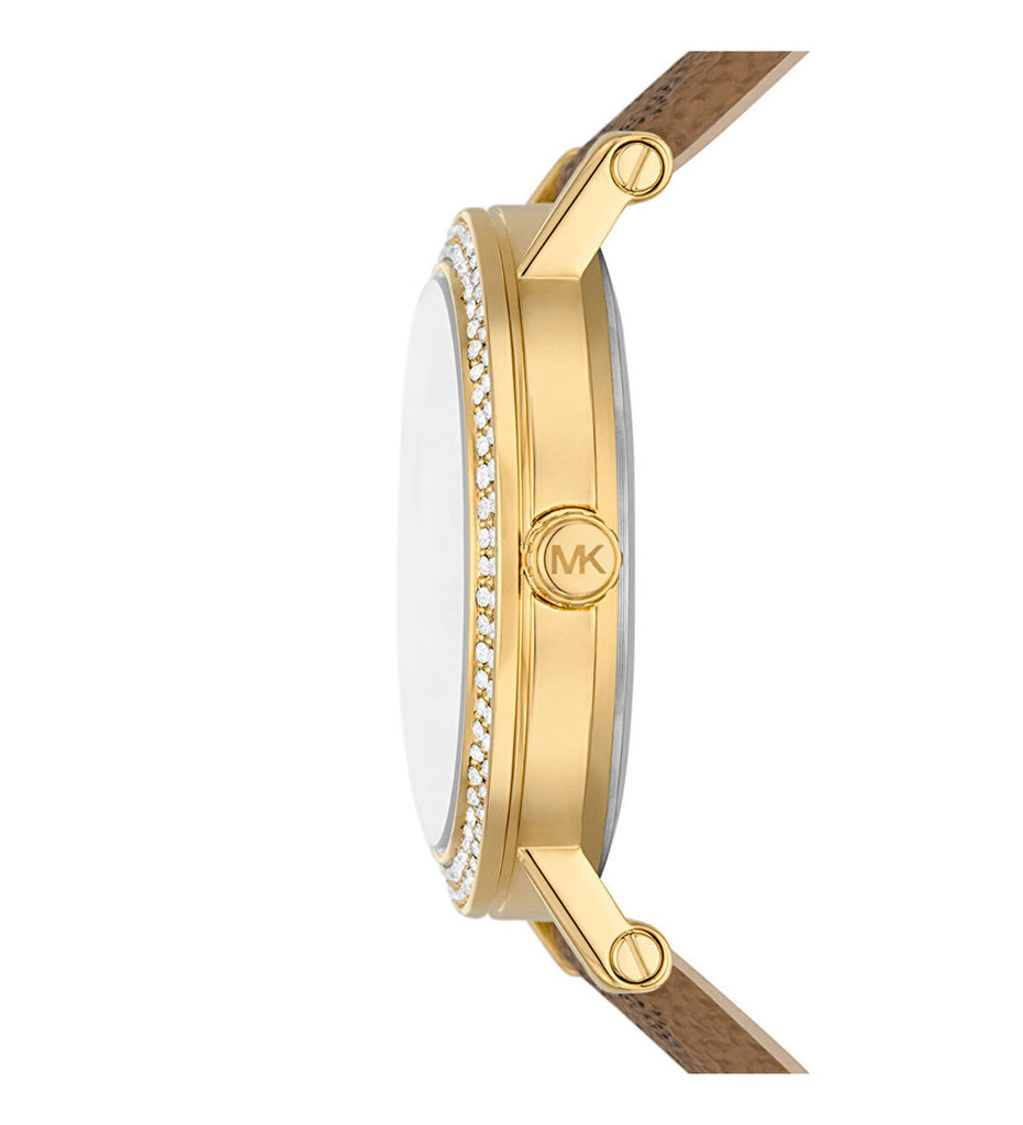 Michael Kors Quartz Gold Dial Brown Leather Strap Watch For Women - MKO1026 Buy Now By Michael Kors