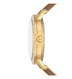 Michael Kors Quartz Gold Dial Brown Leather Strap Watch For Women - MKO1026 Buy Now By Michael Kors