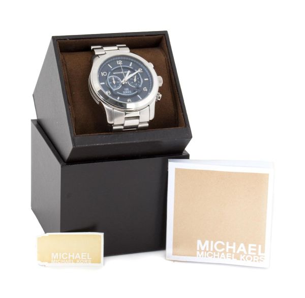 Michael Kors Stop Hunger Chronograph Blue Dial Silver Steel Strap Watch for Men - MK8314 Buy Now By Michael Kors