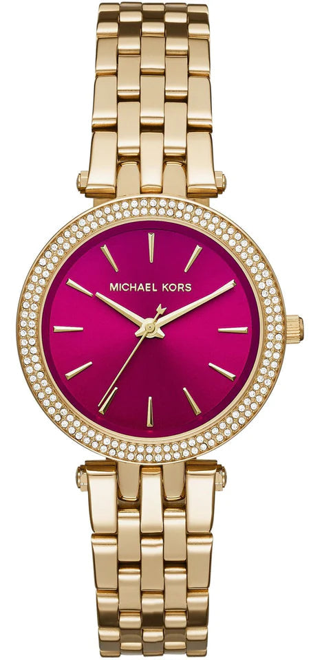 Michael Kors Darci Quartz Mother of Pearl Red Dial Gold Steel Strap Watch For Women - MK3583 Buy Now By Michael Kors