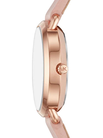 Michael Kors Petite Portia Silver Dial Pink Rubber Strap Watch For Women - MK2735 Buy Now By Michael Kors
