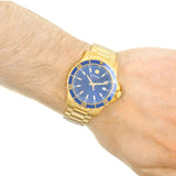 Movado Series 800 Blue Dial Gold Steel Strap Watch For Men - 2600144 Buy Now By Movado
