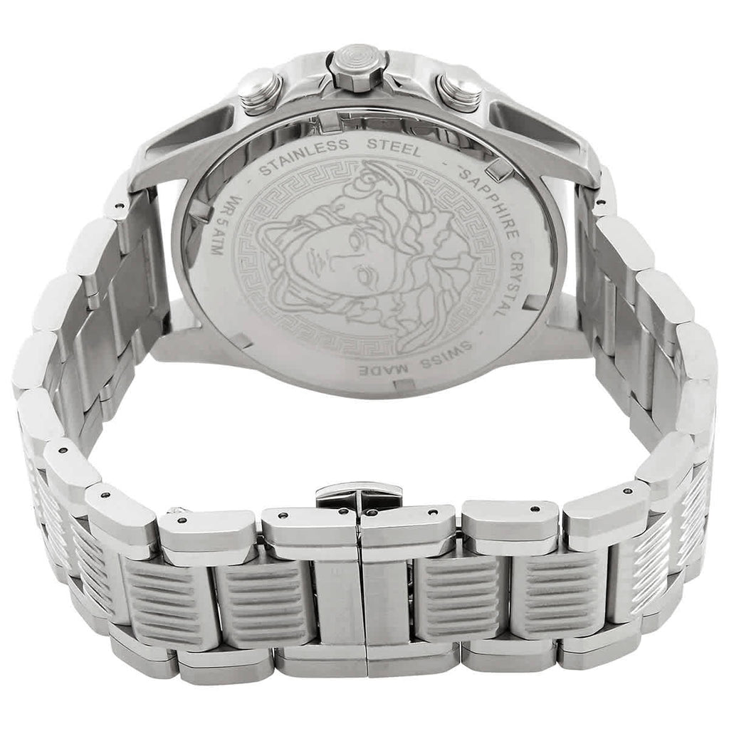 Versace Greca Action Chronograph Quartz Green Dial Silver Steel Strap Watch for Men - VE3J00422 Buy Now By Versace