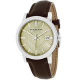 Burberry The City Gold Dial Brown Leather Strap Watch for Men - BU9011 Buy Now By Burberry