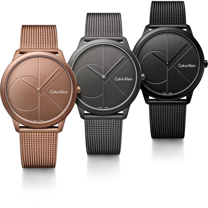 Calvin Klein Minimal Quartz Pink Gold Dial Pink Gold Mesh Bracelet Watch for Men - K3M11TFK Buy Now By Calvin Klein