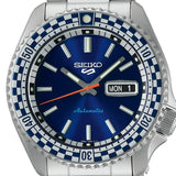 Seiko 5 Sports Petrol Blue Checker Flag Special Edition Blue Dial Silver Steel Strap Watch For Men - SRPK65K1 Buy Now By Seiko