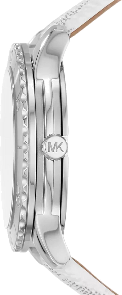 Michael Kors Runway Three Hand White Dial White Leather Strap Watch For Women - MK6998 Buy Now By Michael Kors