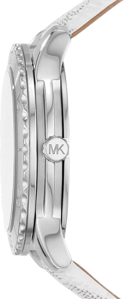 Michael Kors Runway Three Hand White Dial White Leather Strap Watch For Women - MK6998 Buy Now By Michael Kors