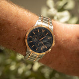 Emporio Armani Renato Chronograph Blue Dial Two Tone Steel Strap Watch For Men - AR80025 Buy Now By Emporio Armani