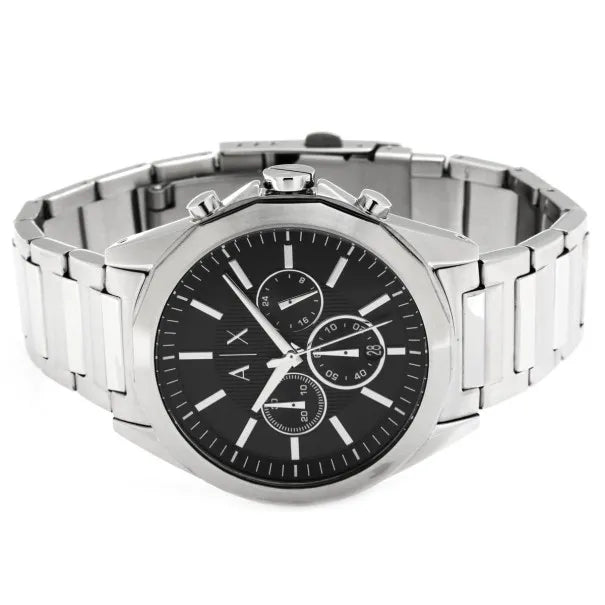 Armani Exchange Drexler Chronograph Black Dial Silver Steel Strap Watch for Men - AX2600 Buy Now By Armani Exchange