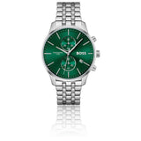 Hugo Boss Associate Green Dial Silver Steel Strap Watch for Men - 1513975 Buy Now By Hugo Boss