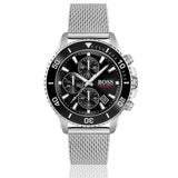 Hugo Boss Admiral Black Dial Silver Mesh Bracelet Watch for Men - 1513904 Buy Now By Hugo Boss