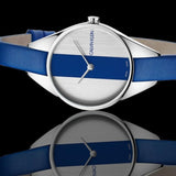 Calvin Klein Rebel Blue Silver Dial Blue Leather Strap Watch for Women - K8P231V6 Buy Now By Calvin Klein