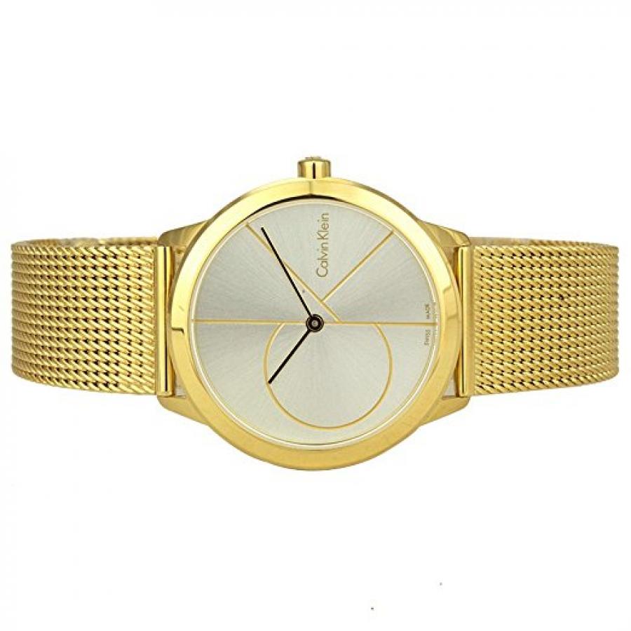 Calvin Klein Minimal Silver Dial Gold Mesh Bracelet Watch for Women - K3M22526 Buy Now By Calvin Klein