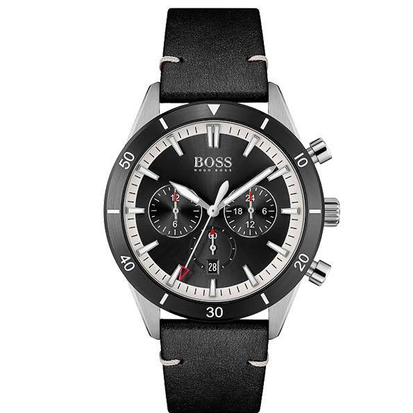Hugo Boss Chronograph Black Dial Black Leather Strap Watch for Men - 1513864 Buy Now By Hugo Boss