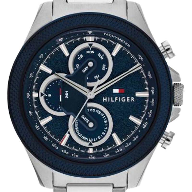 Tommy Hilfiger Clark Chronograph Blue Dial Silver Steel Strap Watch For Men - 1792080 Buy Now By Tommy Hilfiger