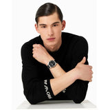 Emporio Armani Claudio Chronograph Black Dial Black Leather Strap Watch For Men - AR11542 Buy Now By Emporio Armani