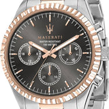 Maserati Competizione Analog Black Dial Two Tone Stainless Steel Strap Watch For Men - R8853100020 Buy Now By Maserati