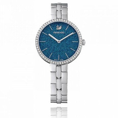 Swarovski Cosmopolitan Blue Dial Silver Steel Strap Watch for Women - 5517790 Buy Now By Swarovski