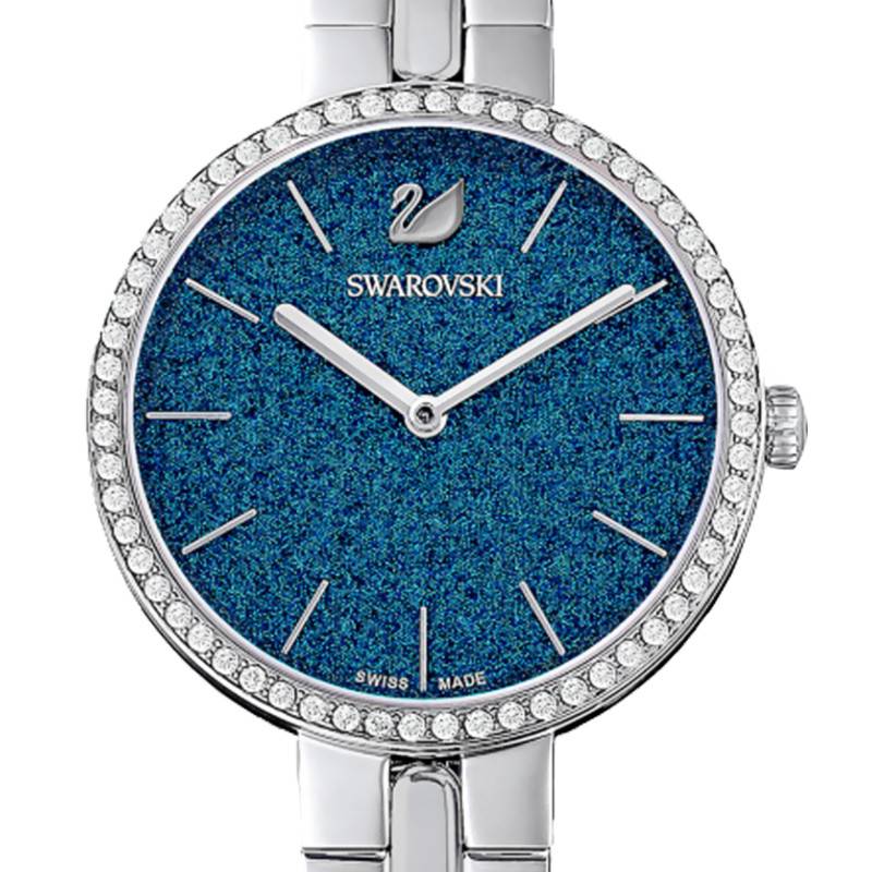 Swarovski Cosmopolitan Blue Dial Silver Steel Strap Watch for Women - 5517790 Buy Now By Swarovski