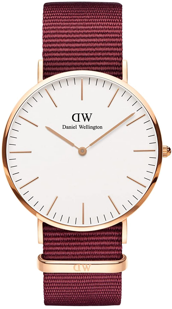 Daniel Wellington Classic Roselyn White Dial Maroon Nylon Strap Watch For Women - DW00100267 Buy Now By Daniel Wellington