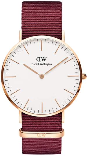 Daniel Wellington Classic Roselyn White Dial Maroon Nylon Strap Watch For Women - DW00100267 Buy Now By Daniel Wellington