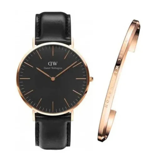 Daniel Wellington Classic Sheffield Black Dial Black Leather Strap Watch For Women - DW00100139 Buy Now By Daniel Wellington