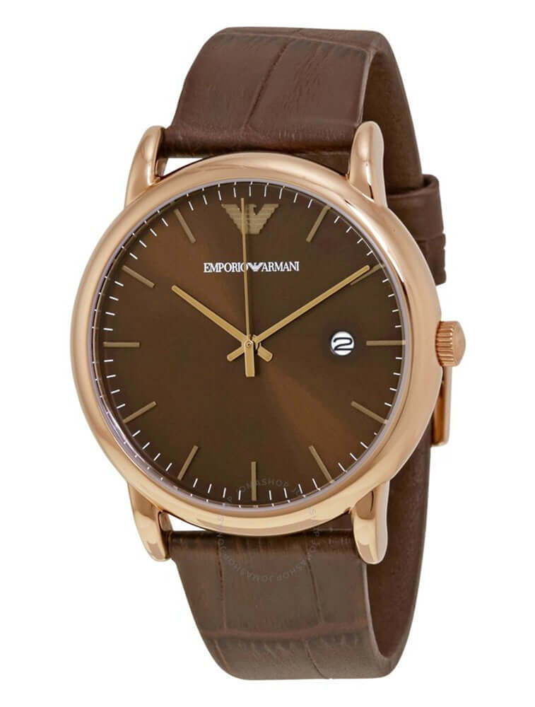 Emporio Armani Luigi Classic Brown Dial Brown Leather Strap Watch For Men - AR2503 Buy Now By Emporio Armani