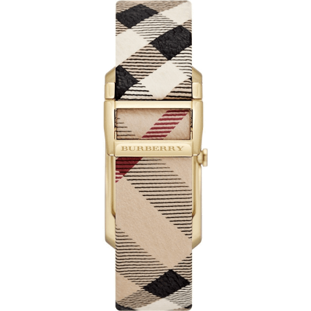 Burberry Pioneer Gold Dial Haymarket Beige Leather Strap Watch for Women - BU9509 Buy Now By Burberry