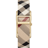 Burberry Pioneer Gold Dial Haymarket Beige Leather Strap Watch for Women - BU9509 Buy Now By Burberry