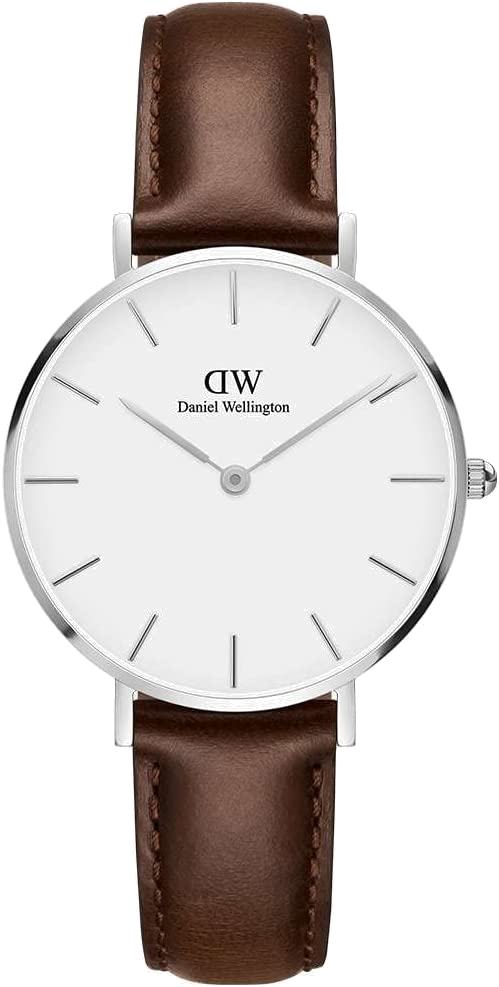 Daniel Wellington Classic Petite White Dial Brown Leather Strap Watch For Women - DW00100239 Buy Now By Daniel Wellington