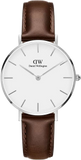 Daniel Wellington Classic Petite White Dial Brown Leather Strap Watch For Women - DW00100239 Buy Now By Daniel Wellington