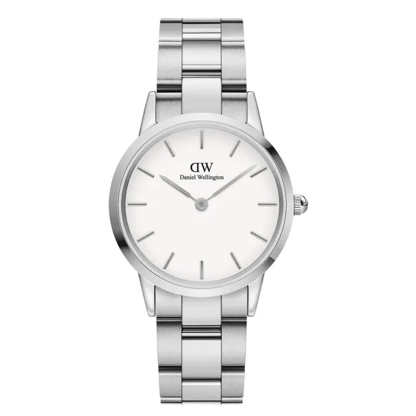 Daniel Wellington Iconic Link White Dial Silver Steel Strap Watch For Women - DW00100205 Buy Now By Daniel Wellington