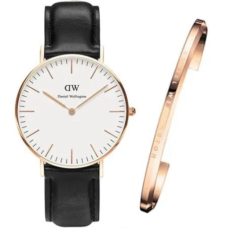 Daniel Wellington Classic Sheffield White Dial Black Leather Strap Watch for Women - DW00100036 Buy Now By Daniel Wellington