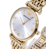 Emporio Armani Gianni T Bar Silver Dial Gold Stainless Steel Strap Watch For Women - AR1877 Buy Now By Emporio Armani